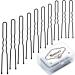 180 Pack U Shaped Hair Pins KINGMAS U Shaped Bobby Pins Bun Hair Pins with Storage Box (2 inch) 2 Inch (Pack of 180)