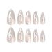 MISUD Press on Nails - Medium Almond Glossy Chrome Swirl Acrylic Stiletto - 24 pcs 3D Pearl Flash False Nails for Stunning Nail Art - Buy Online on GoSupps.com