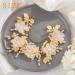 IYOU Flower Wedding Headbands Yellow Pearl Headpiece Floral Birthday Communion Bridal Hair Accessories for Girls - Buy Online on GoSupps.com