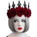 IBLUELOVER Halloween Headband Gothic Rose Tiara Queen Princess Garland Crown Headband Vintage Wedding Wreath Floral Bride Headpiece for Women Girls Day of The Dead Halloween Party Cosplay Redrose-a - Buy Online on GoSupps.com