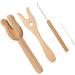 Knitting Fork and Needle Kit, Durable Lucet Fork Cordmaking Braid Portable Knitting Fork Set for Rug Making Cordmaking Darning Crocheters Hobby
