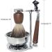 Premium Lefeda Simply Men's Shaving Brush Set - 3 Natural Hair Brushes & Stainless Steel Foam Cup Holder 13x14cm Silver - International Shipping Available - Buy Online on GoSupps.com