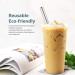 Set of 4 Reusable Stainless Steel Wide Boba Drinking Straws Fat Straws Smoothie/Bubble Tea/Milkshakes Straws with Cleaning Brush & Carry Bag 12mm/0.5" Wide (Black) - Buy Online on GoSupps.com