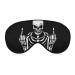 Sleeping Mask Funny Skeleton Middle Finger Soft Eye Mask with Adjustable Strap Black Skull Comfortable Blindfold Eyeshade for Night Sleep