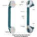 AquaChase 17" Bathroom Suction Grab Bar with Indicators  Steady Handle Balance Assist for Shower  Bathtub  Toilet  Dual Tone (White/Grey)  Pack of 2 White/Grey  Pack of 2 17in - Buy Online on GoSupps.com