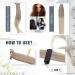 Easyouth Balayage Tape Extensions | Real Hair Tape-In | Medium Brown Honey Blonde & Platinum Blonde | 14 Inch 40g - Buy Online on GoSupps.com