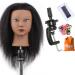 Xtrend exercise head with 100 % real hair hairdressers exercise head for hairdressers exercise head for hairstyles and braids (table clamp stand included in the scope of delivery) 8 Count (Pack of 1)