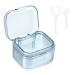 SUMTree Dental Container Case Orthodontic Denture Storage Box Retainer Container Box with Cleaning Basket and Brush Mouth Guard Case with Strainer for Daily Travel Cleaning Blue