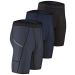 DEVOPS 3 or 5 Pack Compression Shorts Men Spandex Sport Shorts Athletic Workout Running Performance Baselayer Underwear Medium 0# (Pocket) Black / Charcoal / Navy
