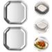 Zerodeko Dipping Bowls 4 pcs Stainless Holder Food Pickle Sushi Silver Dish Tray Bowl Kitchen Trays Household Sauce for 10.4X10.4X0.3CMx2pcs Silverx2pcs - Buy Online on GoSupps.com