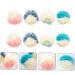 Healeved 8pcs Color Matching Bath Ball Body Scrubber Set - Natural Bath Sponges for Men and Women - Shower Poufs and Body Scrub Mitt - Buy Online on GoSupps.com