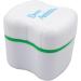 Denture Bath & Brush Storage Container for Soaking Dentures Brush with Double Bristle Head (Green Bath Blue Brush) - Buy Online on GoSupps.com