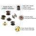125 Sets Chicago Screws Assorted Kit - DIY Leather Craft Rivets in 5 Colors - 4mm Screw Rivets for Book Binding, Leatherwork - Black, Silver, Golden, Bronze - Buy Online on GoSupps.com