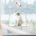 Mkono Cat Window Perch Hammock Seat, Boho Wall Mounted Cat Bed with Safety Metal Frame Space Saving Macrame Swing Shelf with Funny Tassel for Indoor Kitty Pet Resting Place with Screw Suction Cups