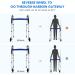 Health Line 3-in-1 Stand-Assist Folding Walker with Wheels - Supports 350lbs - Mobility Aid with Glide Ski - Toilet Safety Rail - Compact & Portable - Silver - Buy Online on GoSupps.com
