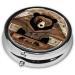 Rustic Lodge Bear Round Pill Box - 3 Compartment Organizer for Purse & Pocket | Portable Travel Pill Box - Buy Online on GoSupps.com