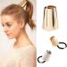 2 Pieces Metal Hair Cuff & Ponytail Holder - Punk Elastic Hair Bands for Thick Hair | Gold & Silver Hair Tie Accessories - Buy Online on GoSupps.com