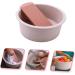 COOLHIYA Washboard 1 Set Wash Basin Laundry Cleaning Board Washing Basin Washing Clothes Board Dish Basin Baby Camping Bucket Pink 33.5x33.5cm - Buy Online on GoSupps.com