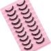 Eyelashes Russian Strip Lashes Natural Fluffy Wispy D Curly Effect Hybrid Strip Lashes Look Like Extensions 10 Pairs (D-01)