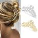Brinie Hair Claw Clips Gold Hair Claw Shark Hair Claw Barrette Metal Hair Clamps Hair Accessories for Women and Girls (2PCS)