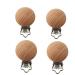 5pcs Natural Beech Wood Pacifier Clips Teething Grasping Toy Suspender Clips Charm Antique DIY Wooden Pacifier Chain Accessory (3cm/5pcs)