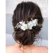 Prosy Bride Wedding Flower Hair Pieces Silver Bridal Pearl Hair Accessories Rhinestones Hair Comb Slides for Women and Girls - Buy Online on GoSupps.com