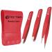 TECTIKO Eyebrow Tweezers Set Stainless Steel Best Precision Tweezer for Eyebrows Plucking Facial Hair and Blackhead Ingrown Hair Remover Daily Beauty Tool for Women and Men (3P Red Set) 3 Piece Set