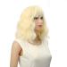 Faelbaty Short Blond Wig - Sea-Through Pony Curly Synthetic Cosplay Wig for Women & Girls - Shoulder Length Costume Wig in White Gold - Buy Online on GoSupps.com