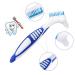 Denture Cups Set with Strainer Basket & Brush - Travel Denture Case for Overnight Cleaning - Blue/Green - Buy Online on GoSupps.com