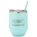 SassyCups Mommy's Sippy Cup Wine Tumbler | Engraved Stainless Steel Stemless Wine Glass Tumbler with Lid and Straw For New Mom | Mommy Tumbler | Mom to Be | Soon to Be Mom (12 Ounce, Mint) Mint (with straw)