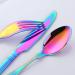 Cutlery Set 24 Pieces Stainless Steel Gold Flatware Set Dinnerware Knives Forks Spoons Service for 6 Mirror Polish Basic Tableware Fork and Spoon HUAN TAI (Color : Rainbow Size : 6set/24pcs) 6set/24pcs Rainbow - Buy Online on GoSupps.com
