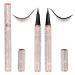 Eyelash Glue Pen Magic Self-adhesive Eyeliner Glue Lash Pen Upgraded 2 in 1 Eye Liner Pen Diamond Bling Glitter Liquid Eyeliner No Glue No Magnetic Twin-Black Brown