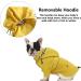 Yellow Dog Raincoat with Reflective Buttons - Water Resistant, Adjustable Drawstring, Removable Hood | XS-XXL Sizes - Medium (Chest 19-23) - Buy Online on GoSupps.com