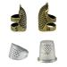 4 Pcs Sewing Thimble  Metal Thimbles for Hand Sewing  Adjustable Finger Protectors for Needlework  Hand Embroidery Craft