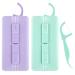 WLSHYF Sustainable dental-pick-koffer dental floss dispensable toothed dental stick tank automatic dental pick-organizer with 10 dental floss picks for adults (purple+green)