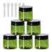 Tianzd 6 pieces small 50 ml of green plastic empty cream can with black lid 50 g empty socket screw box sheet metal cans cosmetic tap 6 pieces of spatula green 50ml