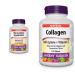 Webber Naturals Glucosamine Chondroitin Double Strength 144 Capsules Helps Relieve Joint Pain Associated with Osteoarthritis & Collagen with Lysine and Vitamin C 120 Tablets Helps Support Joints Glucosamine Chondroitin + Collagen
