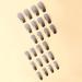FULZTEY French Glossy Brown Gray Coffin Press on False Nails - 24Pcs Medium Diamond Full Cover Acrylic Fake Nail Tips for Women - Buy Online on GoSupps.com