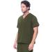 Dagacci Scrubs Top for Women and Men - X-Small Olive | Medical Uniform Shirt - Buy Online on GoSupps.com