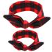 Mom and Baby Headbands Infant Polka Dots Hair Accessories Mother Daughter Matching Headwear Adjustable Knot Headwrap Tie (Plaid) Christmas Plaid