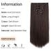 Dark Brown Clip in Hair Extensions 22 Straight Synthetic Hair Piece for Women - 5PCS Set - Buy Online on GoSupps.com