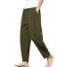 COOFANDY Men's Cotton Linen Yoga Pant - Casual Drawstring Loose Fit Harem Pant (Large, Army Green) - Buy Online on GoSupps.com