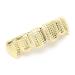 Hip Hop Teeth Grillz Removable Rapper Costume Teeth Jewelry and Accessories Hip Hop Hollow Tooth Durable for Women Men Gift for Halloween for Party Photo(Gold)