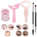 Eyelash Eyeliner Tool Set of 5 Pc 1Cute Cat Paw Eyelash Curlers Eyelashes Curling Clip False Eyelashes 2 Reusable Silicone Eyeliner Aid Mascara Shield 1Eyeshadow Brush 1Concealer Brush Sponge
