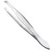 Uanratg Silver Tone Slanted Flat Tip Metal Hair Eyebrow Tweezer Cosmetic Tool for Lady