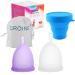 Croing Set of 2 Menstrual Cups (White L and Purple S)
