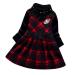 AMhomely Promotion Sale Girl Baby Cashmere Thickening Long Sleeves Dress High Collar Keep Warm Skirt 4-5 Years Red