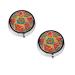 African Textile Patchwork Print Printed Mini Round Pill Box Pill Box 3 Compartment Medicine Pill Case Pill Organizer Travel Pillbox Portable Pill Box for Pocket Home Office Use