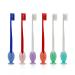 6 Pcs Mini Fish Toothbrush Holder Standing Tooth Brush Cover Cap Stand Travel Toothbrush Head Cover Cap with Suction Cup Cute Cartoon Animal Toothbrush Holder