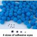 300 Light Blue Pom Poms with Self-Adhesive Wiggly Eyes - 1 Inch Fuzzy Balls for Crafts | Xmas DIY Art Decorations - Buy Online on GoSupps.com